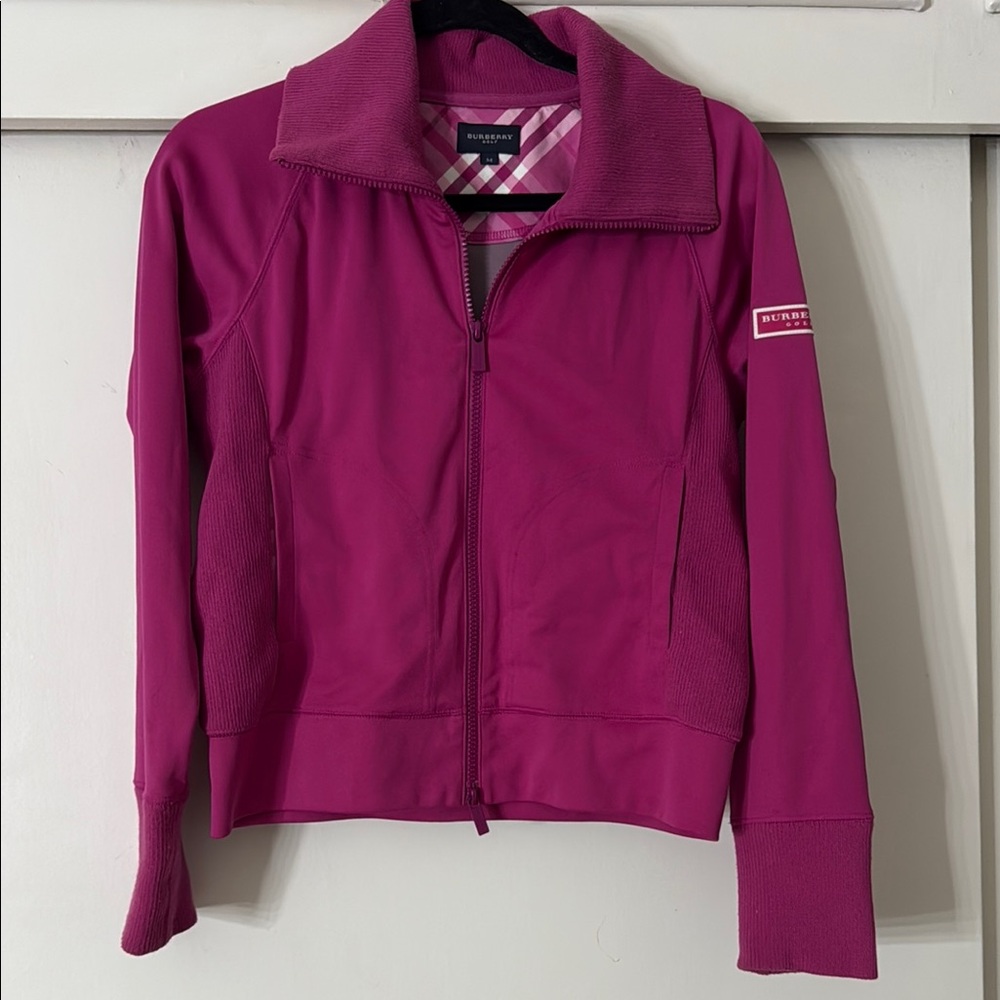 Burberry Pink Bomber Jacket with Fitted Silhouette